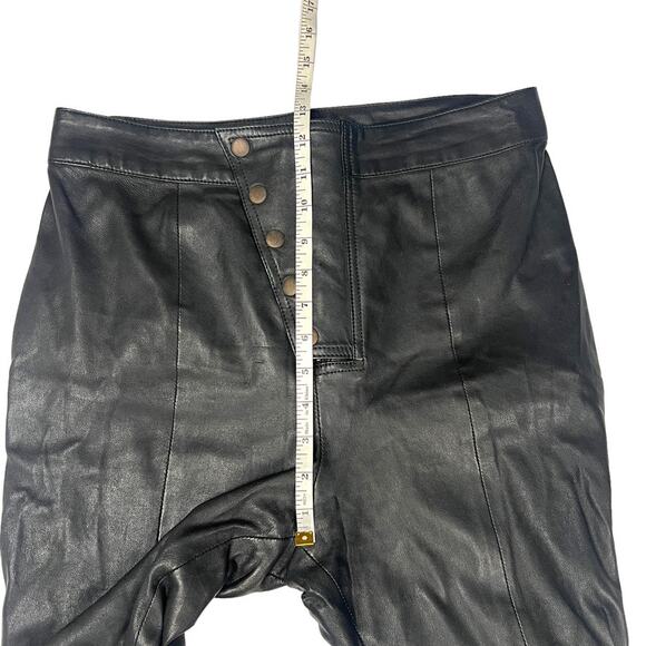 LPA Leather Pant 597 Revolve Cropped Pants High Rise Waist Black Women's Large - Picture 11 of 13
